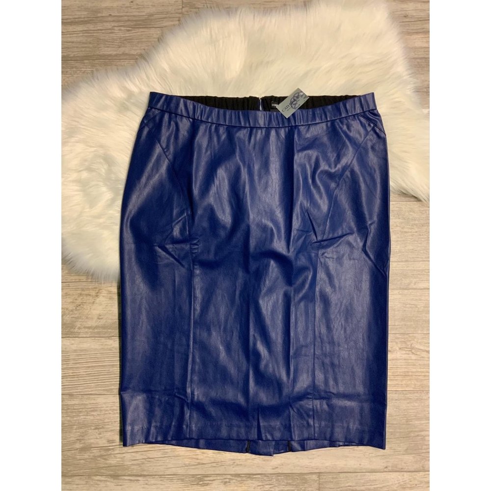 CATHERINES Black Label Comfort Waist Leather Skirt